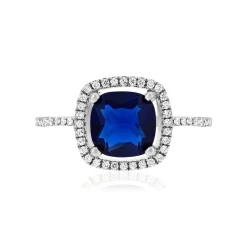 Bague argent 925 pierres synthétiques et zirconias