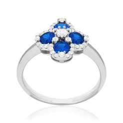 Bague argent 925 pierres synthétiques et zirconias