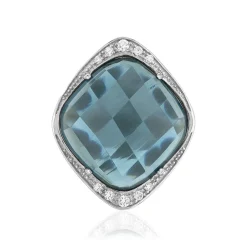 Bague argent 925 pierre synthétique zirconias