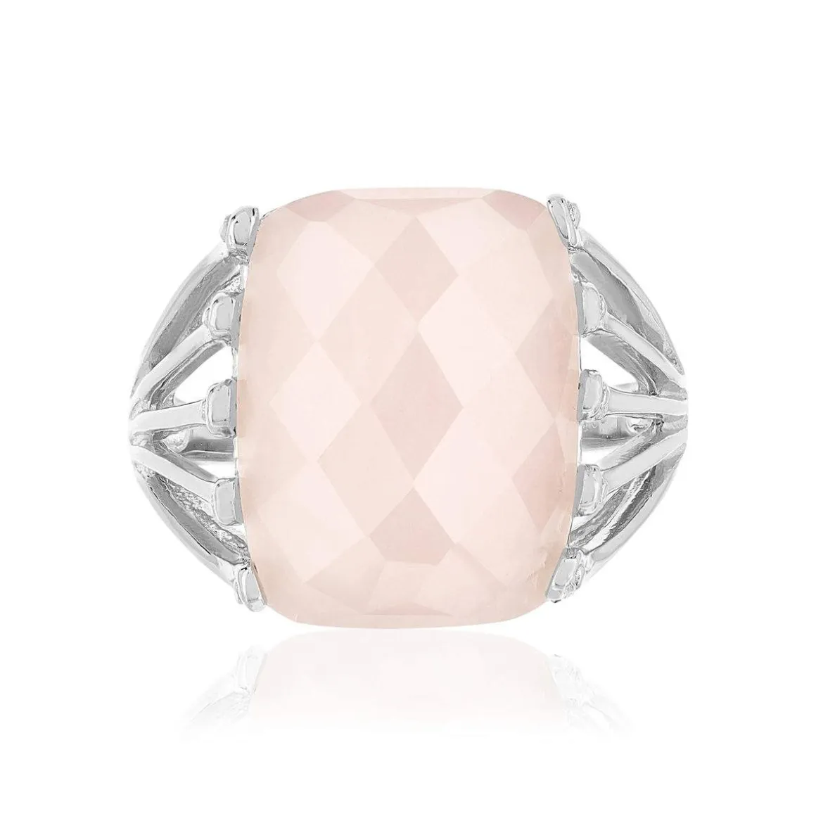 Bague argent 925 quartz rose