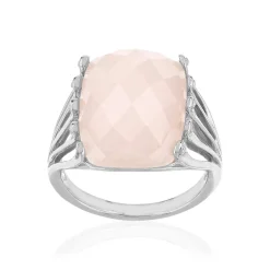 Bague argent 925 quartz rose