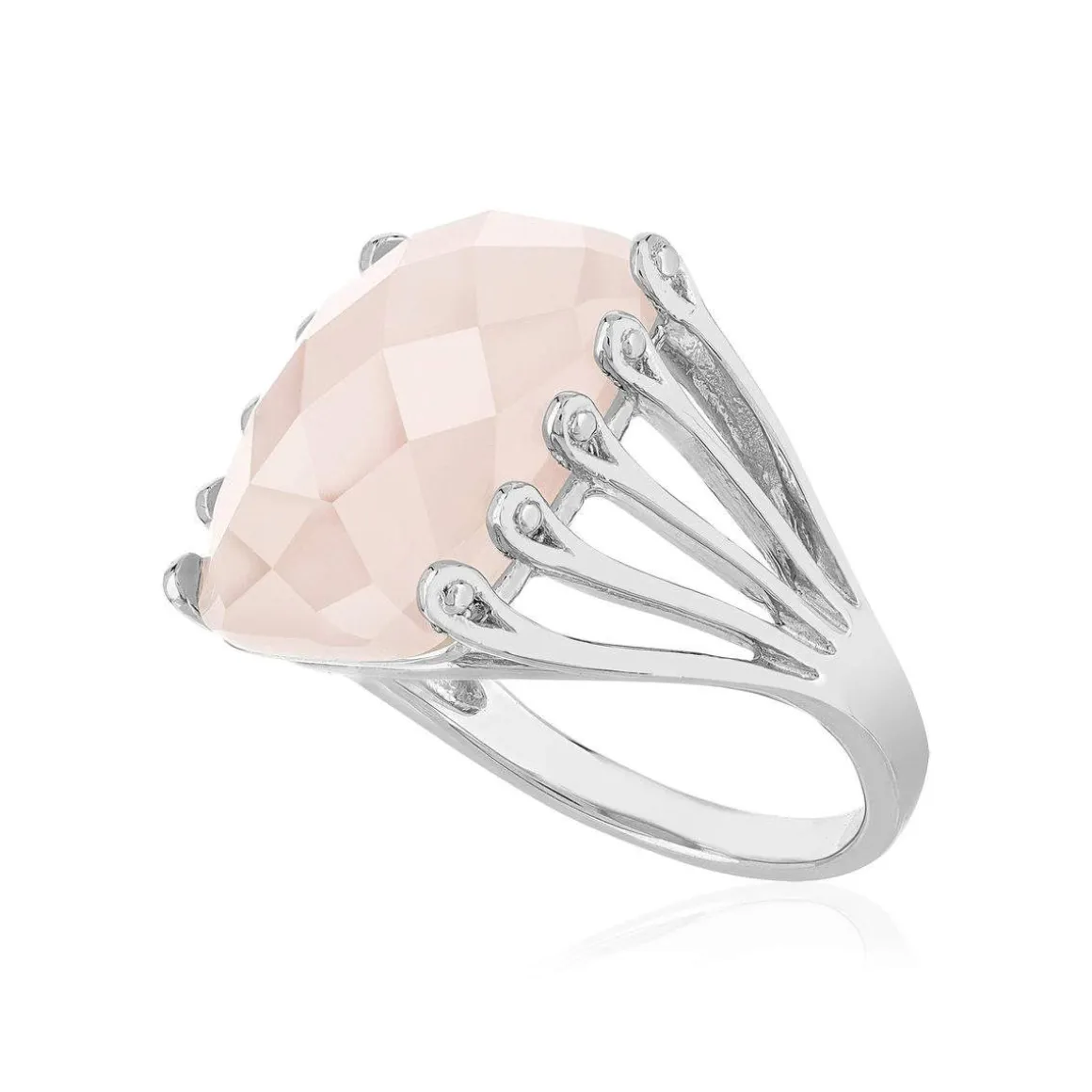 Bague argent 925 quartz rose