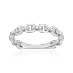 Bague argent 925 rhodié zirconias