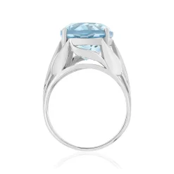 Bague argent 925 topaze bleue traitée 10 carats