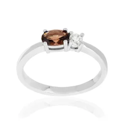 Bague argent 925 topaze et zirconias
