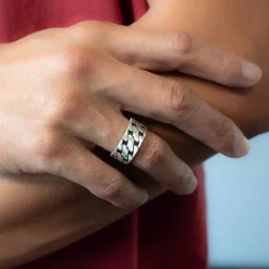 Bague argent 925 vieilli