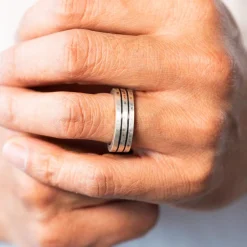 Bague argent 925 vieilli
