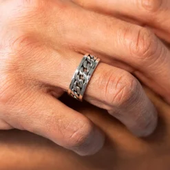 Bague argent 925 vieilli