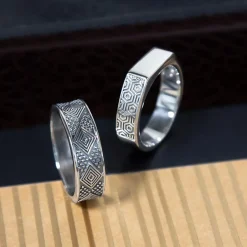 Bague argent 925 vieilli