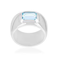 Bague argent zirconia bleu