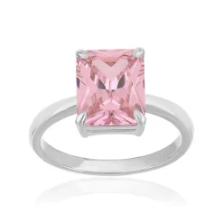 Bague argent 925 zirconia rose