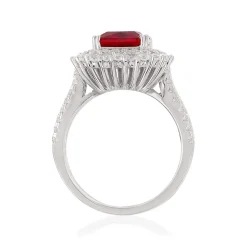 Bague argent 925 zirconia rouge et zirconias blancs
