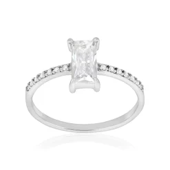 Bague argent zirconias