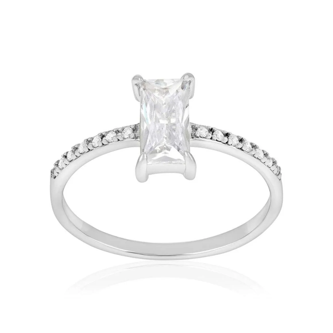 Bague argent zirconias