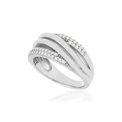 Bague argent 925, zirconias.