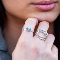 Bague argent zirconias
