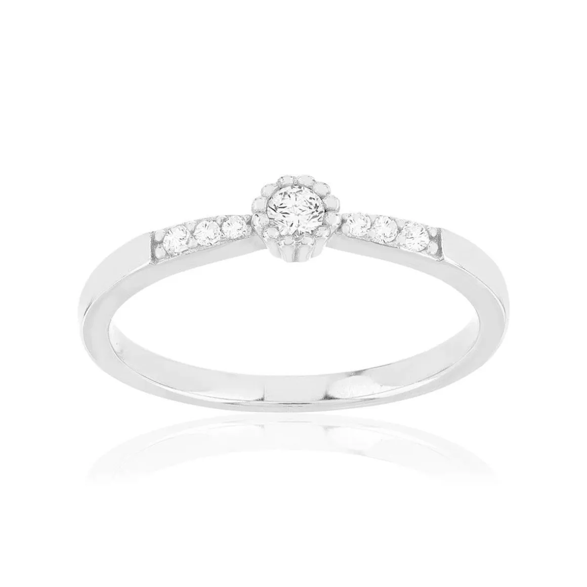 Bague argent zirconias