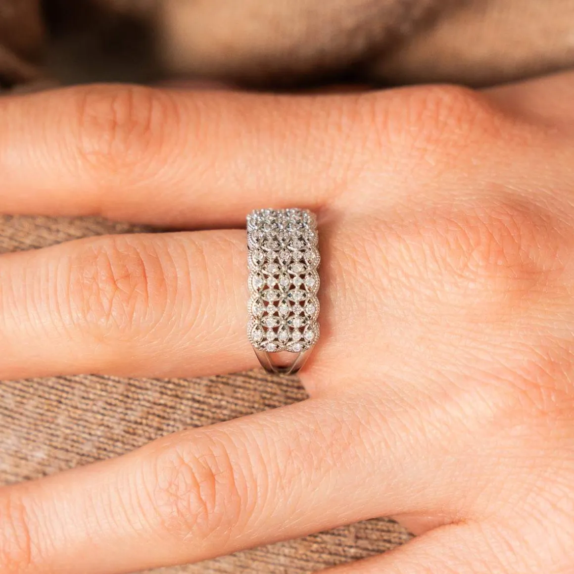 Bague argent 925, zirconias.