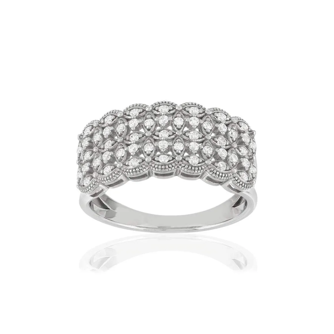 Bague argent 925, zirconias.