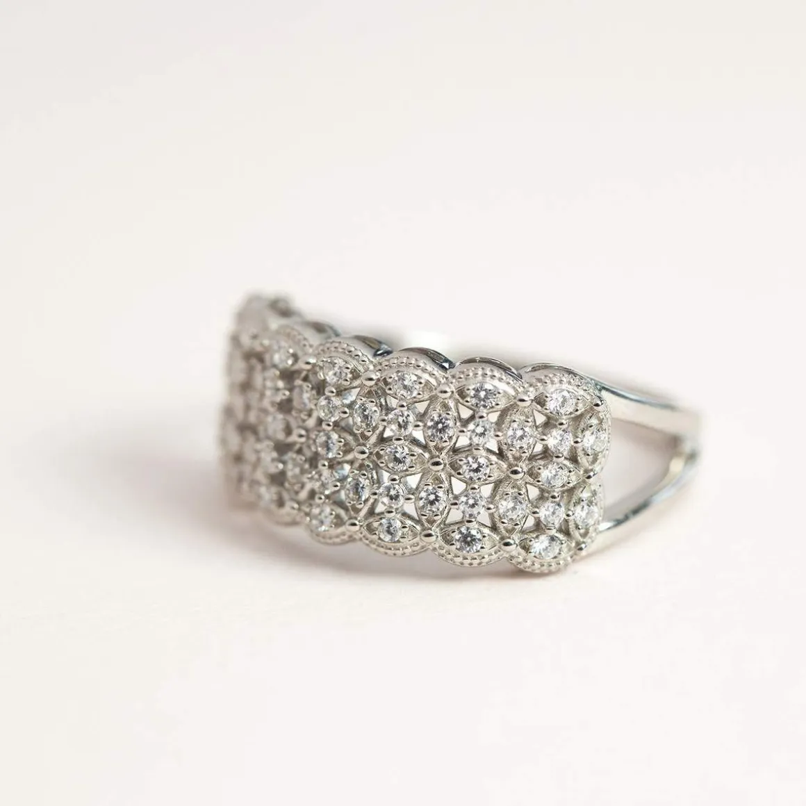 Bague argent 925, zirconias.