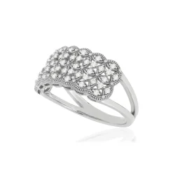 Bague argent 925, zirconias.