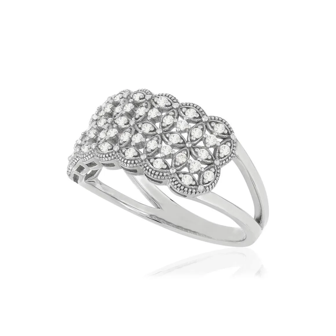 Bague argent 925, zirconias.