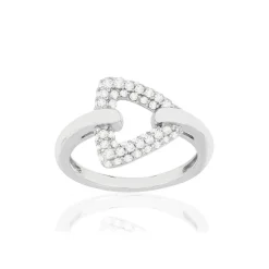 Bague argent 925 zirconias, motif triangle