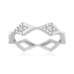 Bague argent 925 zirconias motif triangle