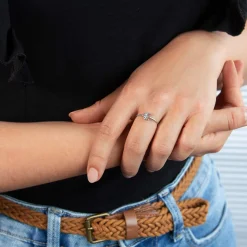 Bague argent 925 zirconias motif lune
