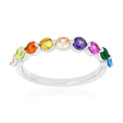 Bague argent 925 zirconias multicolores