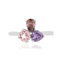 Bague argent 925 zirconias pierre imitation