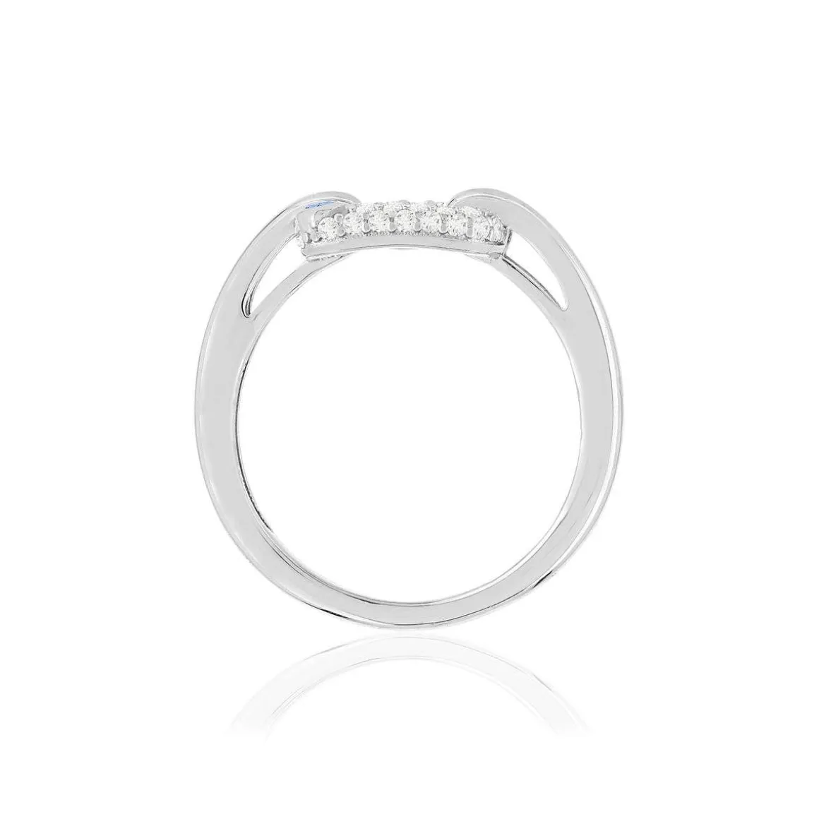 Bague argent 925 zirconias pierre imitation motif carré