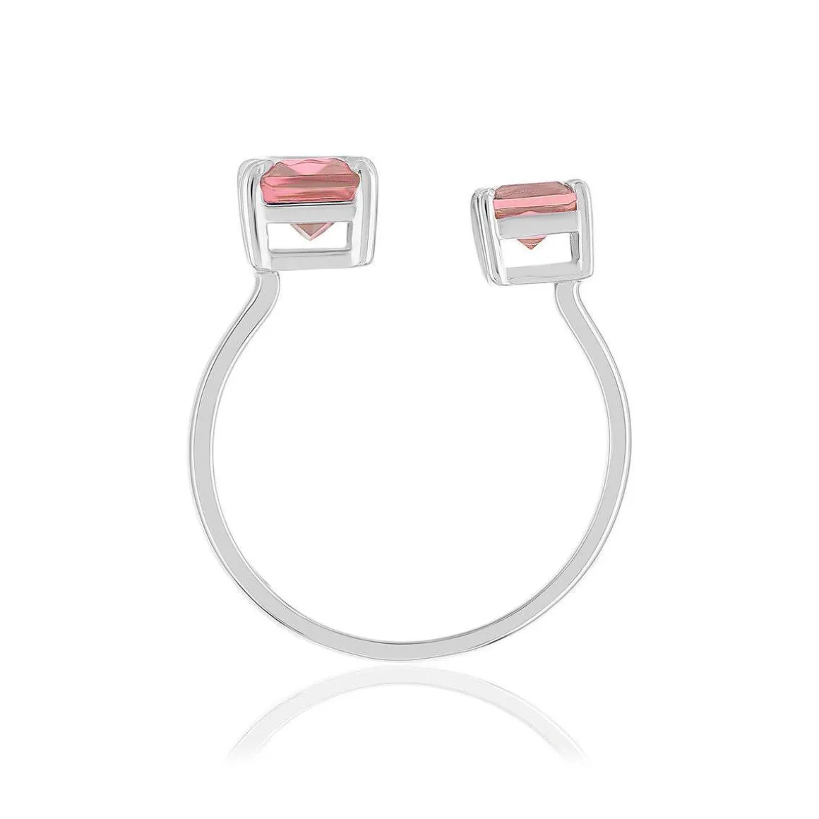 Bague argent 925 zirconias rose