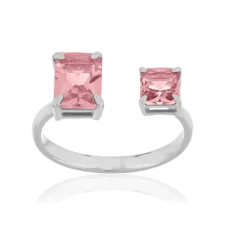Bague argent 925 zirconias rose