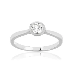 Bague argent zirconias serti clos