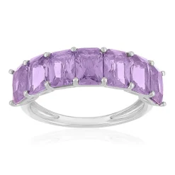 Bague argent 925 zirconias violets