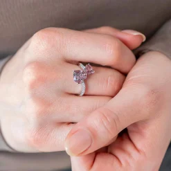 Bague argent 925 zirconias violet et blanc