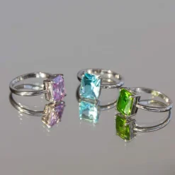 Bague argent 925 zirconia violet