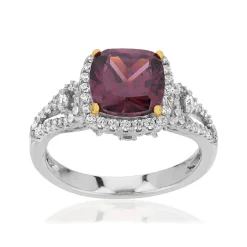 Bague argent 925 zirconia violet et blancs