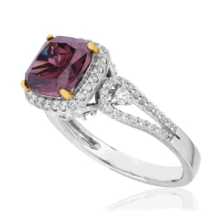 Bague argent 925 zirconia violet et blancs