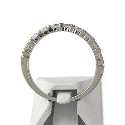 Bague demi tour d'occasion or 750 blanc diamants
