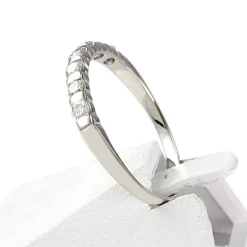 Bague demi tour d'occasion or 750 blanc diamants