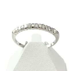 Bague demi tour d'occasion or 750 blanc diamants
