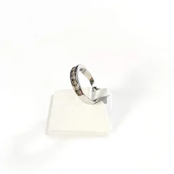Bague demi-tour d'occasion or 750 blanc diamants