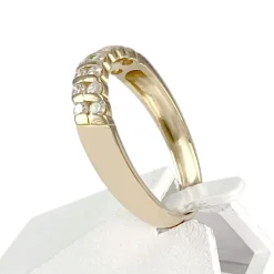 Bague demi tour d'occasion or 750 jaune diamants