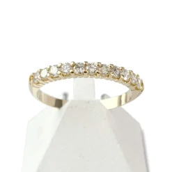 Bague demi tour d'occasion or 750 jaune diamants