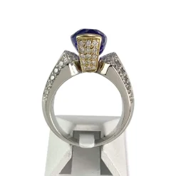 Bague dhamani d'occasion 2 ors 750 tanzanite diamants