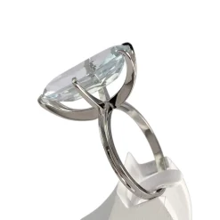 Bague d'occasion or 750 blanc aigue marine