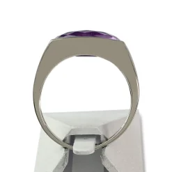 Bague d'occasion or 750 blanc amethyste