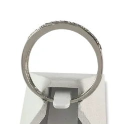 Bague d'occasion or 375 blanc avec diamants blancs et diamants noirs traités